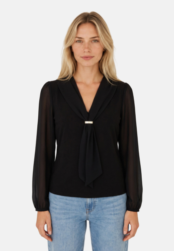 Tee shirt manches longues morgan 252-thival noir