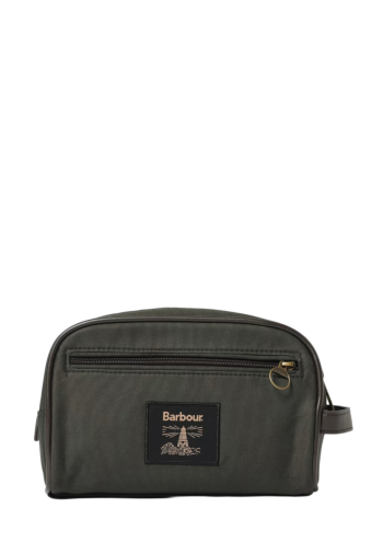 Trousses de toilette barbour wax washbag ol51 olive/beacon