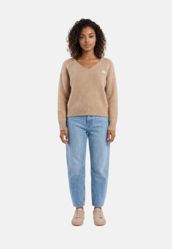 Pull hiver only maggie taupe gray mel/patch