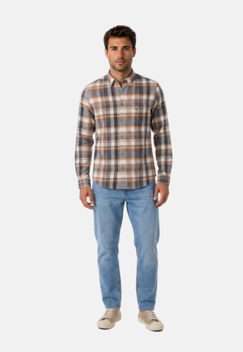 Chemise Benson & Cherry lenosis anthra-mandarine
