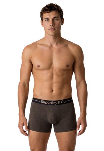 Calecons et slips superdry sdry & co boxer triple pack o3s brown marl/brown grit/tan marl