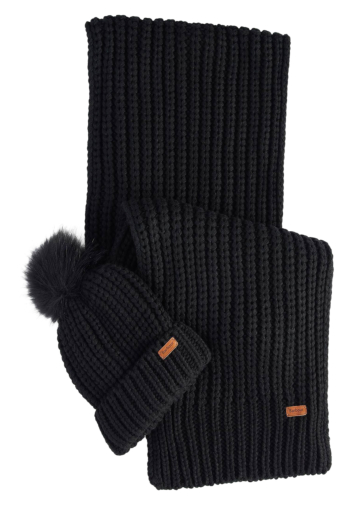 Echarpe barbour saltburn beanie & scarf gift set bk11 black