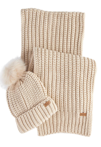 Echarpe barbour saltburn beanie & scarf gift set st15 pearl