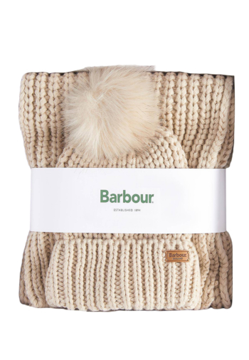 Echarpe barbour saltburn beanie & scarf gift set st15 pearl