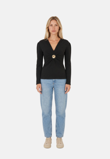 Tee shirt manches longues morgan 262-dnoel noir
