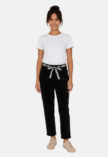 Pantalons only rita-nessa black w. silver lurex belt