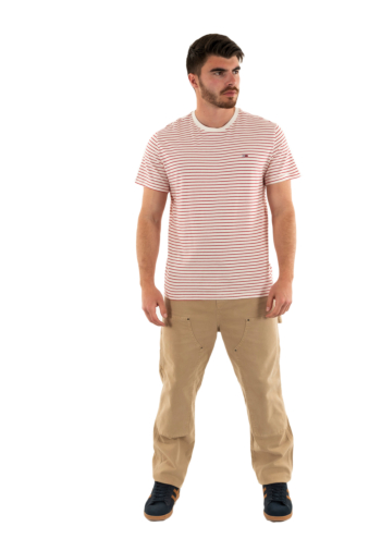 Tee shirt tommy jeans slim stripe ybh ancient white/red stripe