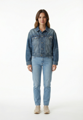 Blousons et vestes calvin klein jeans 90s trucker basset scb basset blue