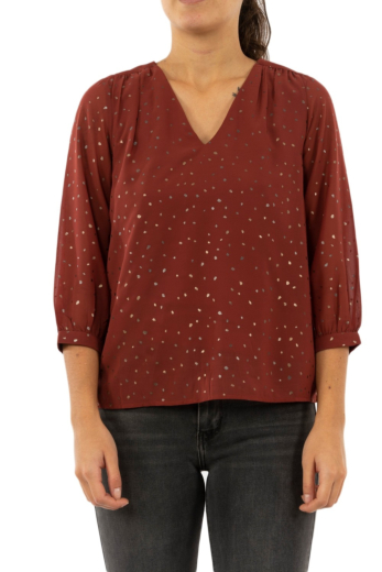 tee shirt manches longues Veromoda 10222136 junna marron