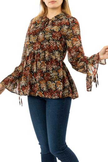 tee shirt manches longues molly bracken r1520a20 patchwork black