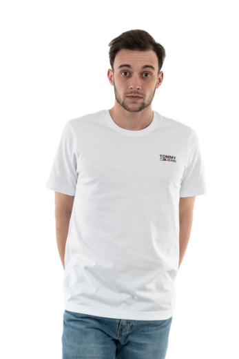 Tee shirt tommy jeans regular corp log ybr white