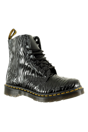 Bottines dr martens 1460 pascal black zebra gloss emboss smooth