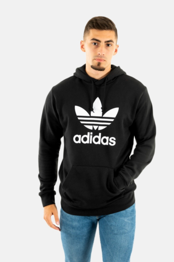 Sweat adidas originals trefoil hoody noir/blanc