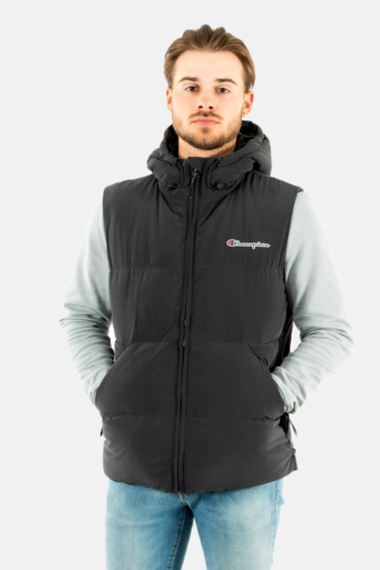 gilets ss manche champion hooded full zip noir
