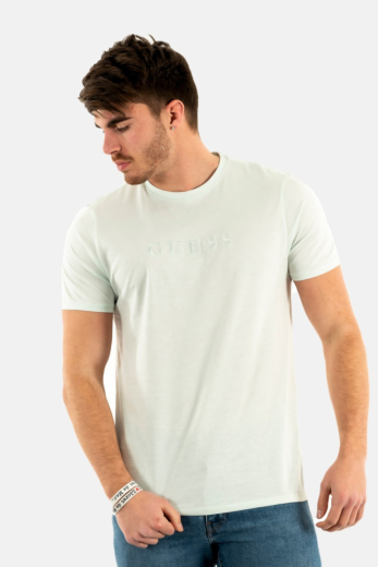 tee shirt guess jeans es pima emb logo g7fy gentle mist