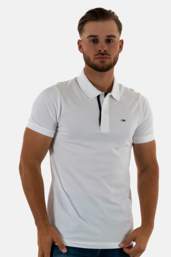 Polos tommy jeans slim placket pol ybr white