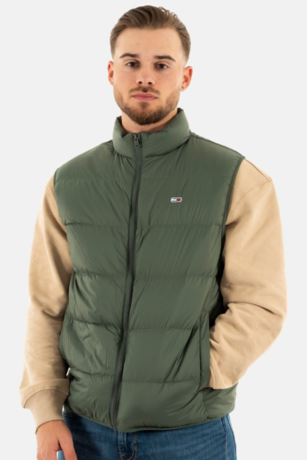 blousons et vestes tommy jeans light down vest vert