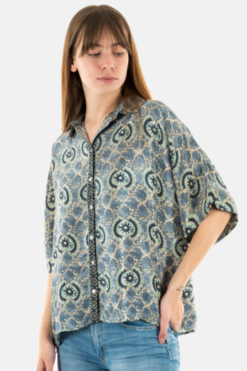 chemisier manches courtes lauren vidal be2162n bergam