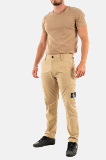 pantalons calvin klein jeans ripstop taper chino pf2 travertine