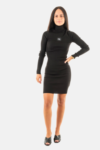 robe calvin klein jeans badge roll neck beh black