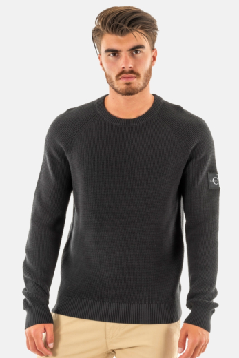 Sweat calvin klein jeans badge easy beh black