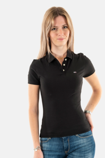 polos tommy jeans slim essential bds black
