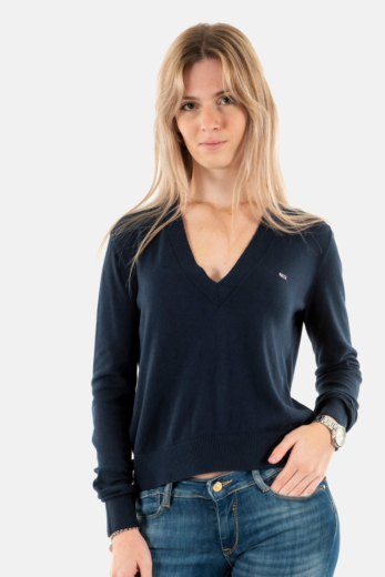 pull léger tommy jeans essential vneck c1g dark night navy