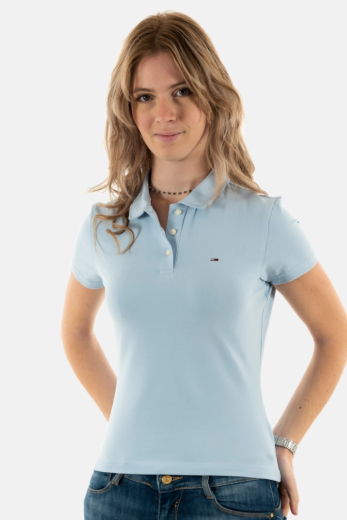 polos tommy jeans slim essential c1o breezy blue