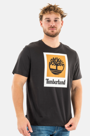 Tee shirt timberland stack logo 11 black