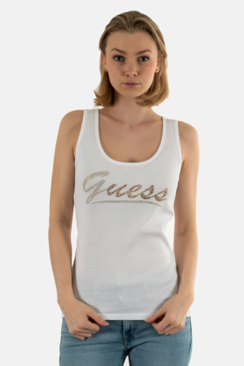 Débardeurs guess jeans logo tank g011 pure white