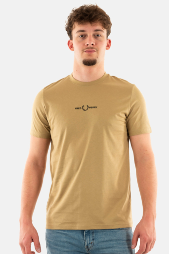 Tee shirt fred perry embroidered 363 warm stone