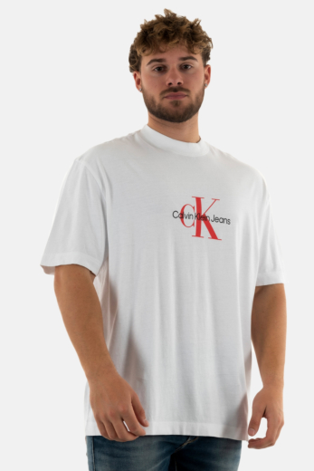 Tee shirt calvin klein jeans archival monologo yaf bright white