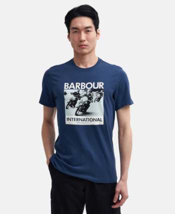 Tee shirt barbour intl chisel ny55 washed cobalt