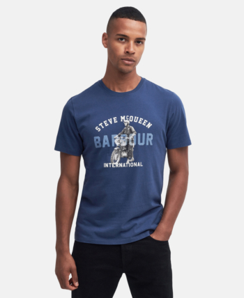 Tee shirt barbour intl speedway ny55 washed cobalt