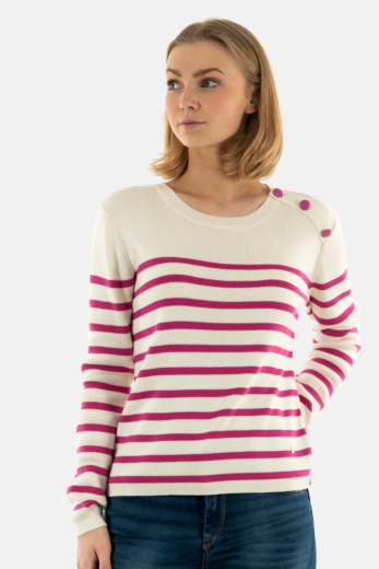 Pull léger la petite etoile camilia ecru/rose
