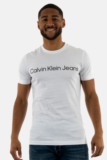 Tee shirt calvin klein jeans core institutional yaf bright white