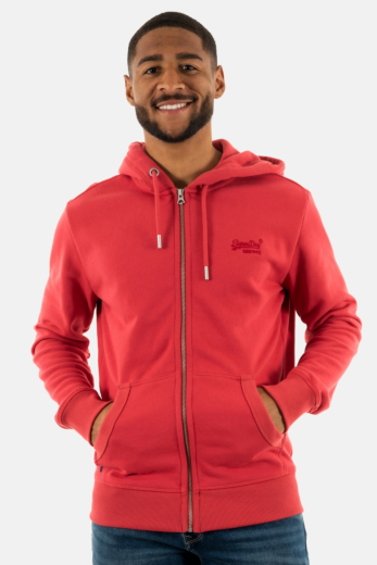 Sweat superdry essential logo zip 4fe cardinal red