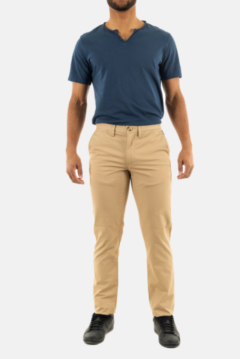 Pantalons superdry slim tapered stretch chino 5ye shaker beige