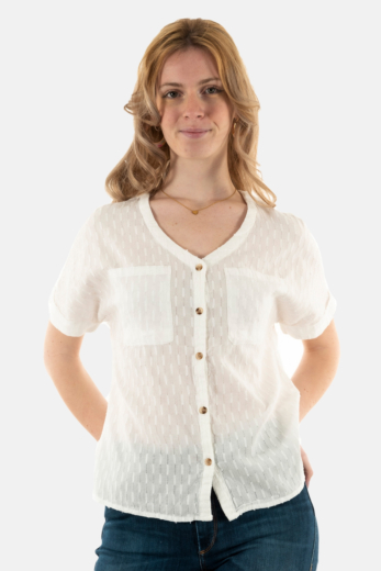 Chemisier manches courtes sun valley ryady 8 ecru