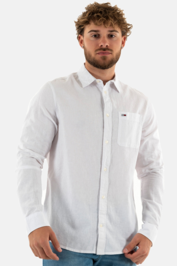 Chemise tommy jeans linen blend ybr white