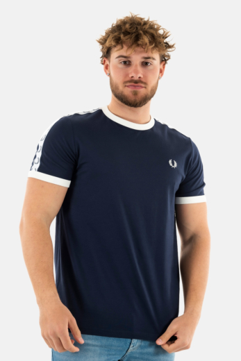 Tee shirt fred perry taped ringer 266 carbon blue