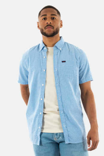 Chemise manches courtes superdry seersucker bva royal gingham