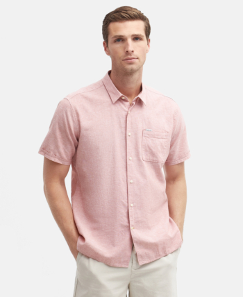 Chemise manches courtes barbour nelson s/s summer pi55 pink clay