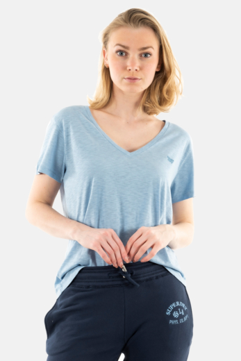 Tee shirt superdry studios slub emb vee 5ax forever blue