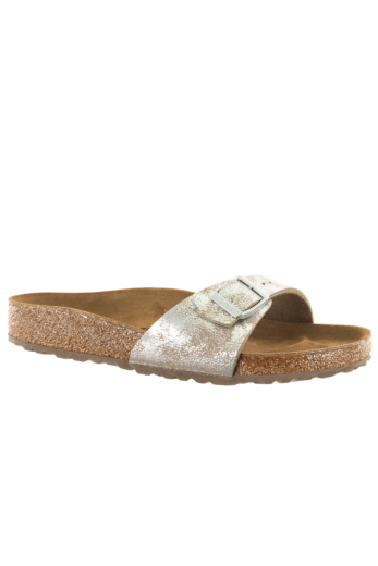 Sandales - nu-pieds birkenstock madrid regular syn washed metallic silver