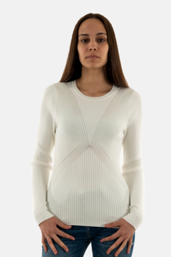 Pull hiver guess jeans destiny g011 pure white