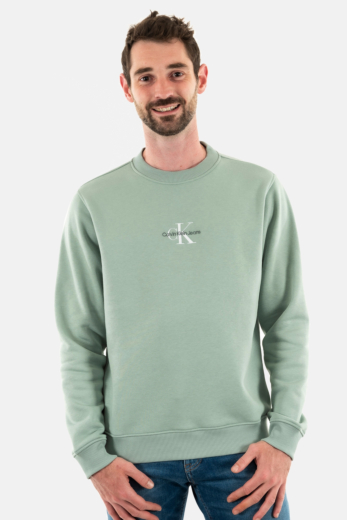 Sweat calvin klein jeans monologo crew pff slate gray