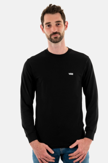 Tee shirt manches longues vans mn left chest hit y281 black/white