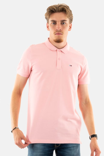 Polos tommy jeans slim placket tha ballet pink