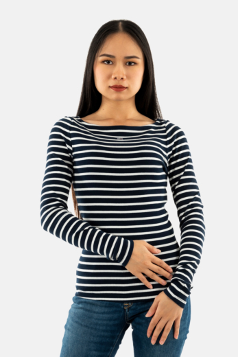 Tee shirt manches longues tommy jeans breton stripe c1g dark night navy / multi